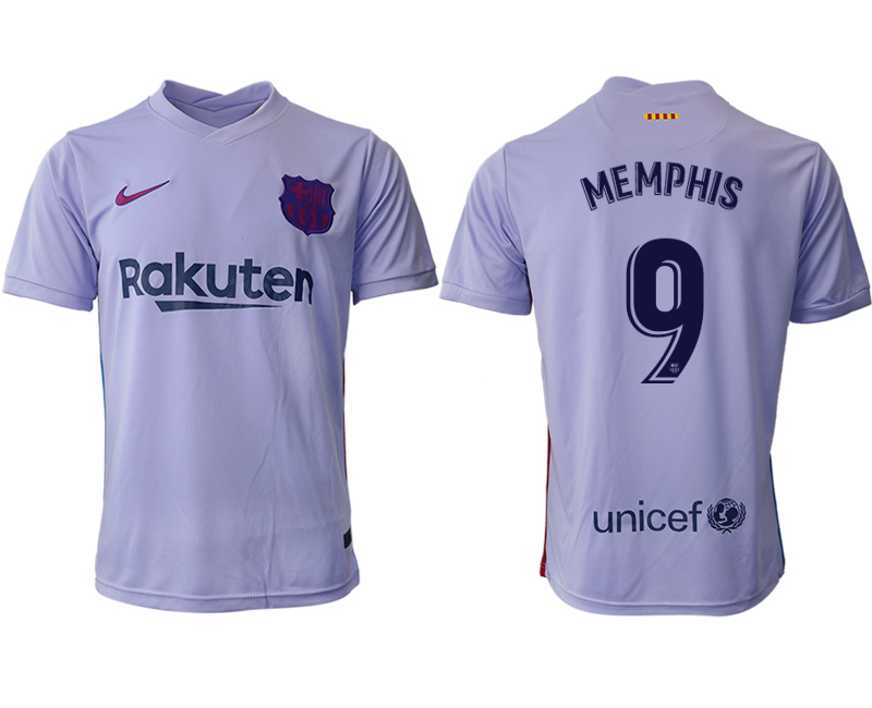Men 2021-2022 Club Barcelona away aaa version purple #9 Soccer Jersey
